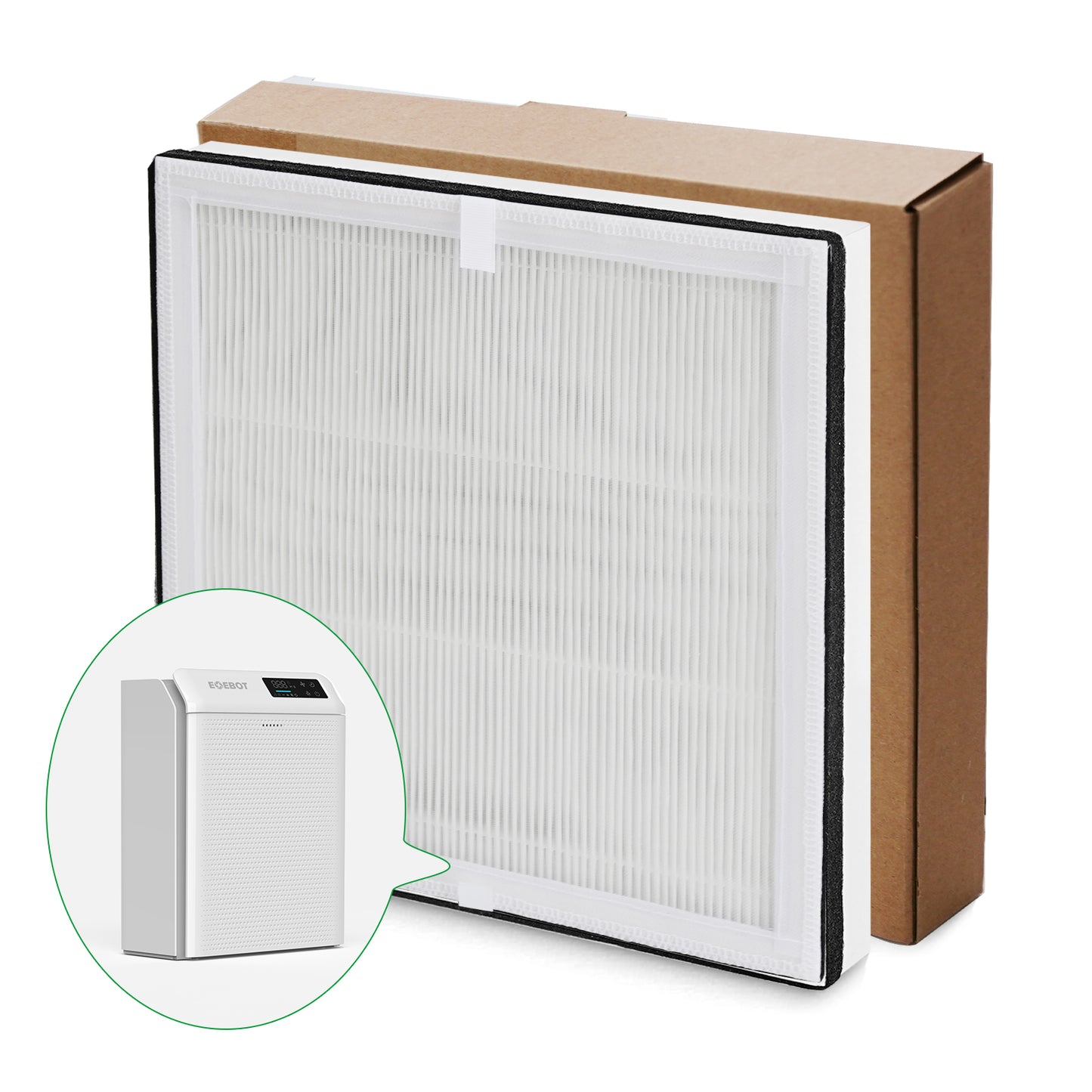 Ganymede HEPA Filter Replacement Compatible with EOEBOT Air Purifier, Multi-Layer Filtration System with Washable Pre-Filter