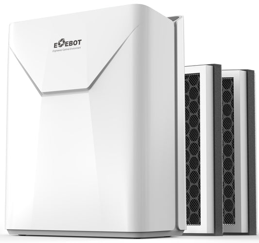 Air Purifiers for Home Large Room, 2 HEPA Filters Included, Covers Up to 2,390 Ft² in 1 Hr, Washable Pre-Filter, Auto, Sleep Mode & Smart AQI, Air Cleaner for Pet Hair, Dust, Smoke, Odor, White